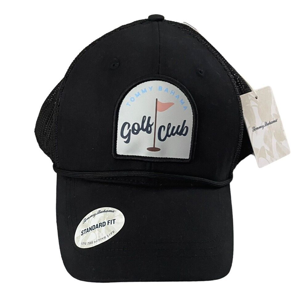Tommy Bahama Golf Club NEW Snapback Trucker Mesh Black Hat‎ Cap OS Standard Fit